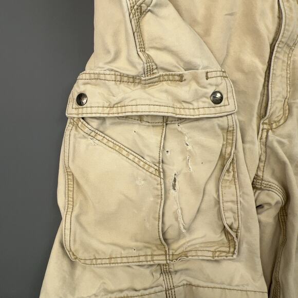 Carhartt Cargo Shorts Mens 40 Khaki Relaxed Fit Thrashed Utility Work Wear - Picture 8 of 12